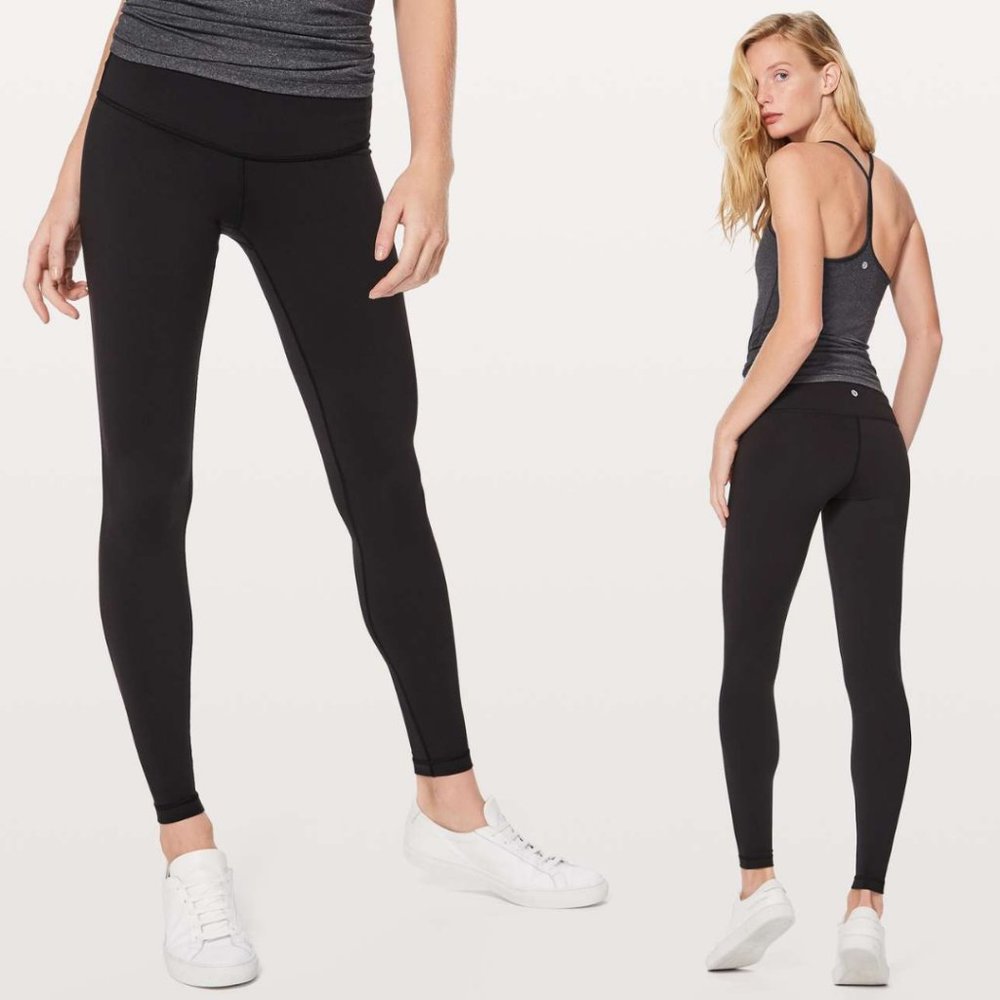Lululemon Black Luon Low Rise Wunder Under Tights